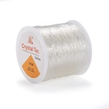Close-up of a 1.0mm clear crystal elastic cord spool for DIY jewelry and beading crafts - 1.0mm/100M