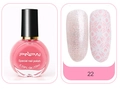 Rosa Stempelnagellack Nr. 22 mit Glitzer- und Blumenmuster-Effekt auf Kunstnägeln - E049-22 Rosa