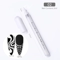 White 3D acrylic paint marker for nail art DIY with fine 7mm tip and 3ml capacity - 3ml / White