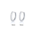 Orecchini a cerchio da 10mm color argento con file di zirconi e chiusura a scatto - 10mm / Oro Bianco