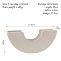 Jarrón de cerámica mate en forma de U, blanco crema, 23,5 cm para decoración moderna - Blanco Bizcocho - Estilo C