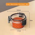 Récipient alimentaire hermétique transparent de 100ml avec couvercle noir à clips - Rond/Petit/100ml / Noir