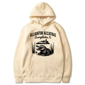 Beige alligator alcatraz hoodie with pocket and graphic print for men and women - Khaki