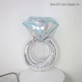 Large laser holographic diamond ring foil balloon 63x107cm for wedding proposal decor - 42 Inch / Laser Diamond Ring