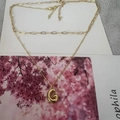 French vintage style gold double-layered necklace with paperclip chain and G initial pendant - Letter G (20240329（3-6-10）)