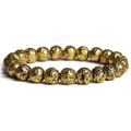 8mm elastic bracelet with golden lava stone beads featuring natural porous textures - Golden Lava Stone