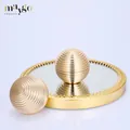 Spherical 30g gold acrylic cream jar with lacy metal base and ribbed texture finish - Cream Jar / 30g Gold