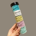 100-piece seamless hair ties set in colorful blue, pink, and yellow with storage jar - Light Multi-Color 100Pcs (Bottled)