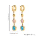 Orecchini pendenti in oro acciaio inossidabile con ciondoli a fiore in cristallo colorato - Oro Stile 1 (E1554-GO)