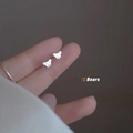 Minimalist 925 sterling silver bear stud earrings in a polished silver finish for women - Flat Bear / Silver