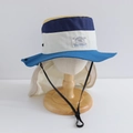 Dettaglio cappello parasole multicolore con rete traspirante e lembo coprinuca lungo - 55cm circa 6-12 anni / Blu Navy