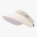 Visière beige pour femme avec large bord pliable et sangle de réglage noire arrière - Poche zippée