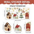 24-piece watercolor Christmas wall sticker set with gingerbread house and elf decals - Gingerbread House Tree (UV24Y12659T_R)