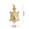 Detailed view of sea turtle pendant with dimensions 22.6mm by 13.5mm and weight 1.6g - DZY-2942