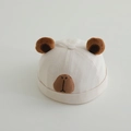 Detail of baby beige cotton beanie with cute capybara embroidery and plush ears - 48-50cm (6 Months-2 Years) / Off White