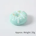 Modèle de donut bleu clair avec glaçage blanc et perles pour décoration 4cm - Modèle uniquement / Donut Graffiti Vert Foncé