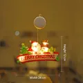 LED Santa Claus hanging light with Merry Christmas banner for window display - Small Merry Christmas Banner / Small