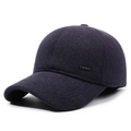 Berretto da baseball in lana viola scuro con fodera termica e logo Daria in metallo - 56-60cm Regolabile / Blu navy