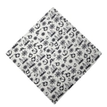 Classic white 100% cotton square bandana with black nautical anchor and rope print - 55*55CM / White with Navy Blue Cable