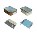 Blue and coffee 4-piece travel storage set with breathable mesh and nylon handles - Sea Salt Blue & Coffee 4-Piece Set