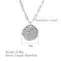 Arabic vintage Hand of Fatima necklace with irregular geometric texture in bright silver - Silver