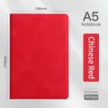 Classic A5 red PU leather business notebook with stitched edges and 200 pages - A5 (100 Sheets/200 Pages) / Red
