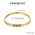 Dettagli tecnici del bracciale a catena serpente dorato in acciaio inox con dimensioni - Stile Dorato (KB180819-KFC)