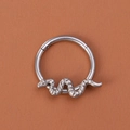 Anello al naso a serpente in acciaio inossidabile argento con cerniera senza cuciture - Color Acciaio