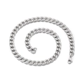 Collana a catena cubana in acciaio inossidabile argento con chiusura a moschettone - Argento (50cm*1cm)