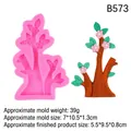 Molde de silicona rosa de árbol para fondant y chocolate de 7x10,5cm - 2# B573 / Rosa