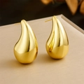 Poliertes Gold-Wassertropfen-Ohrstecker-Set in minimalistischem Edelstahl-Design - Tropfen Ohrstecker (E5106) / Gold