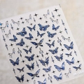 Adesivi per unghie farfalla glitter blu M-369 con stelle olografiche e nappe - Farfalla e Stelle (M-369)