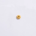 Perle d'espacement fleurie or mat pour bracelet en argent S925 création de bijoux - 4*4mm / 5 Pièces/Paquet