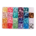 Scatola trasparente con paillettes colorate a scaglie di pesce per cucito creativo DIY - 5mm (5g Per Scomparto) / Scatola 37