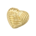 Pendente vintage a cuore dorato con trama intrecciata per creazione di gioielli eleganti - VD1522 Oro (Design Trama a Costine)