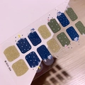 Weihnachts-Nagelaufkleber SDA-004 mit dunkelblauem Nachthimmel und grüner Schneeszene - Blau Grün Schneeszene Gold Glitzer Stil (SDA-004)