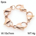 5pcs set of 15x7mm rose gold plated 304 stainless steel lobster clasps for jewelry making - Rose Gold Lobster Clasp (KLJ8734-Z)