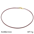 Dark red waxed cord necklace 45cm with gold stainless steel lobster clasp and adjustment - Dark Red Thin Rope with Gold Clasp (KN201941-Z) / 1mm