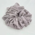 Detailed close-up of soft lavender chiffon scrunchie with elegant pleated fabric texture - Light Purple (3-7)