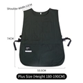 Waterproof charcoal grey canvas apron in vest style with adjustable side buckles - Large Size Vest Apron - Dark Green (180-190cm)