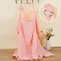 Pink muslin nursing cover for breastfeeding with adjustable D-ring strap made of cotton - Pink with Metal Buckle