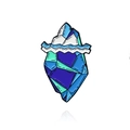 Spilla artistica in smalto a forma di iceberg con motivi geometrici blu e bianchi - Iceberg Geometrico