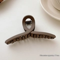 Large matte milk coffee brown shark hair claw clip, 11cm diameter hair accessory - Cross Over Style / Diameter Approx 11cm / Dark Coffee