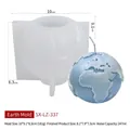 Earth shaped silicone mold for DIY candles with 3D world map relief texture and dimensions - Earth Mold LZ-337