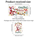 Christmas wall stickers with Santa, socks and bells, layout size 60x30cm, colorful decor - MS454-YW(30*60cm)