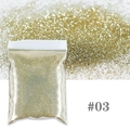 Macro shot of 0.2mm champagne gold nail art glitter powder in a 10g bag #03 - Gold Glitter (#03) / 10g Pack (0.2mm)
