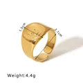 Adjustable open gold ring featuring a relief skull design for a bold punk style look - Hardcore Punk Embossed Skull Pattern Style / Gold