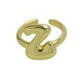 Polierter 18k Gold Bubble Ballon Ring mit offenem Design und 3D Buchstaben Z Form - Buchstabe Z / Gold
