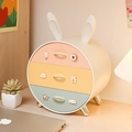Three-tier rabbit ear drawer storage box in pink yellow and green with cute motifs - Chic Gold Multicolor (with 6pcs 3D Stickers)