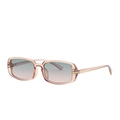 Occhiali da sole rettangolari alla moda con montatura rosa e lenti sfumate - Champagne Tè Verde